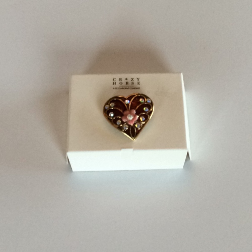 Burgundy Heart-Shaped Enamel Pin Perfect  For Valentines